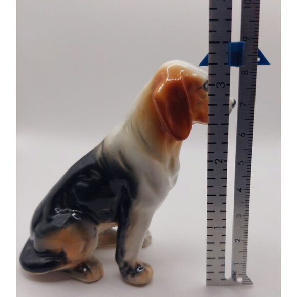 Vintage Bone China Porcelain Sitting Beagle Dog Figurine 3.25" Tall - Picture 3 of 8